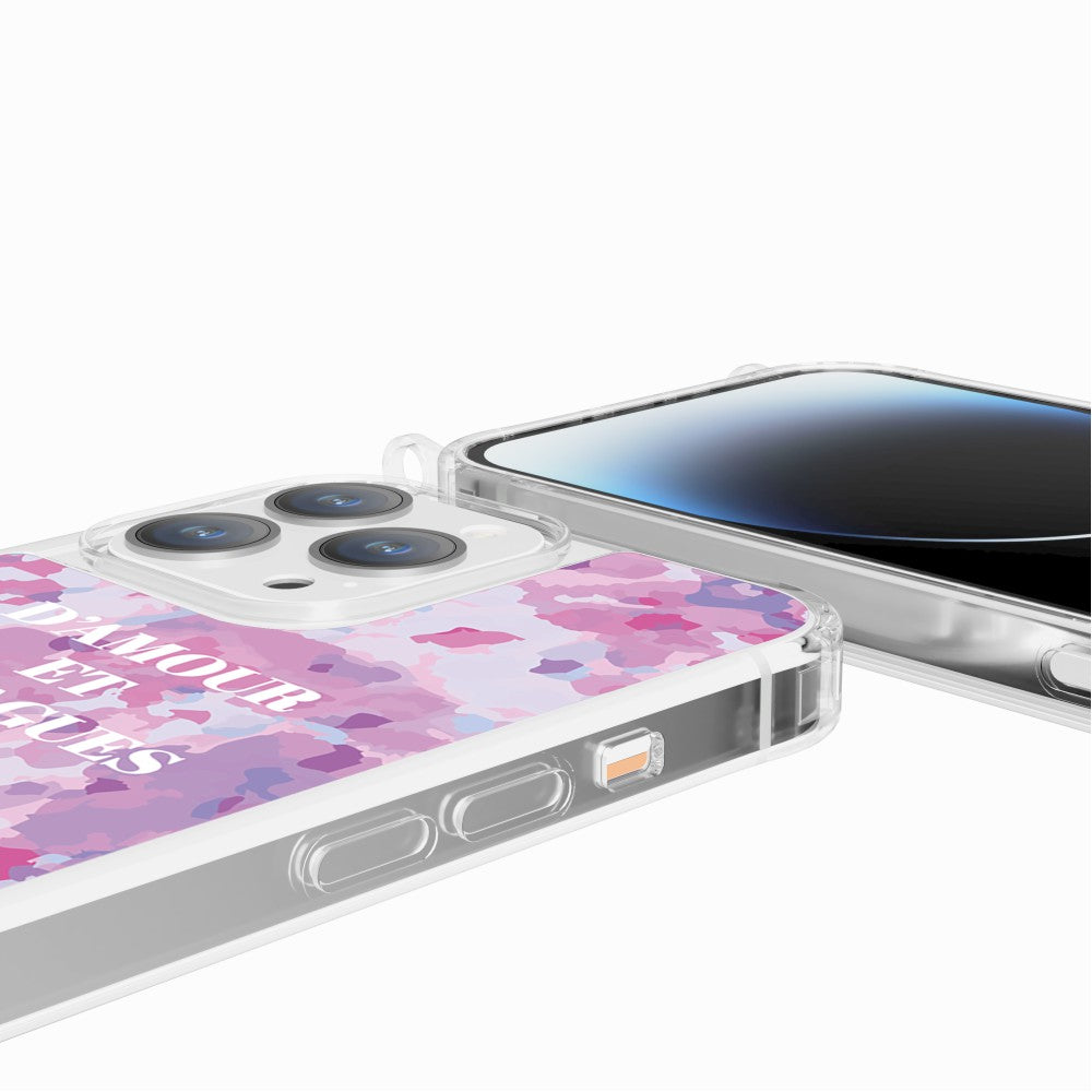 Coque Anneaux Imprimee D'amour Et De Vagues Parme