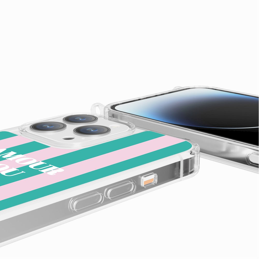 Coque Anneaux Imprimee Amour Fou Rose