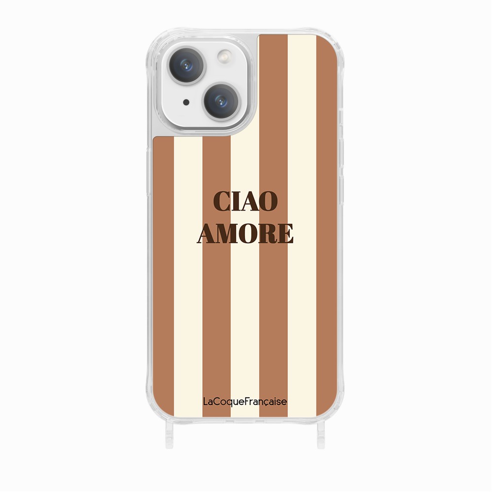 Coque Anneaux Imprimee Ciao Amore Beige