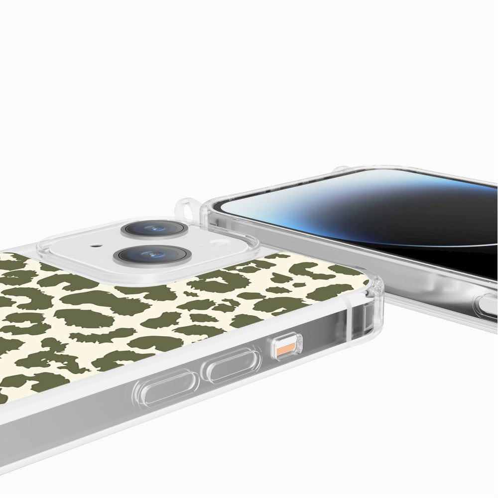 Coque Anneaux Imprimee Leopard Kaki