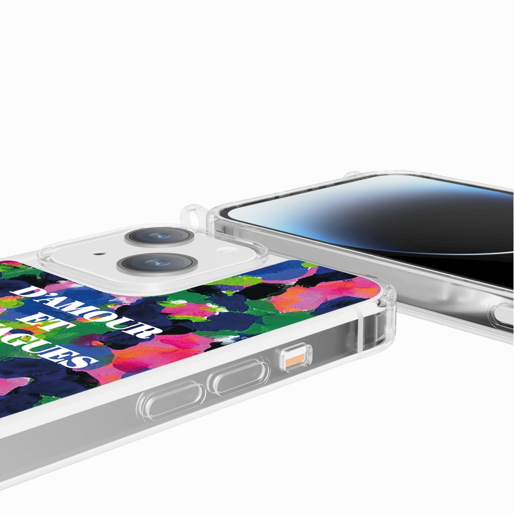 Coque Anneaux Imprimee D'amour Et De Vagues Bleu - 67