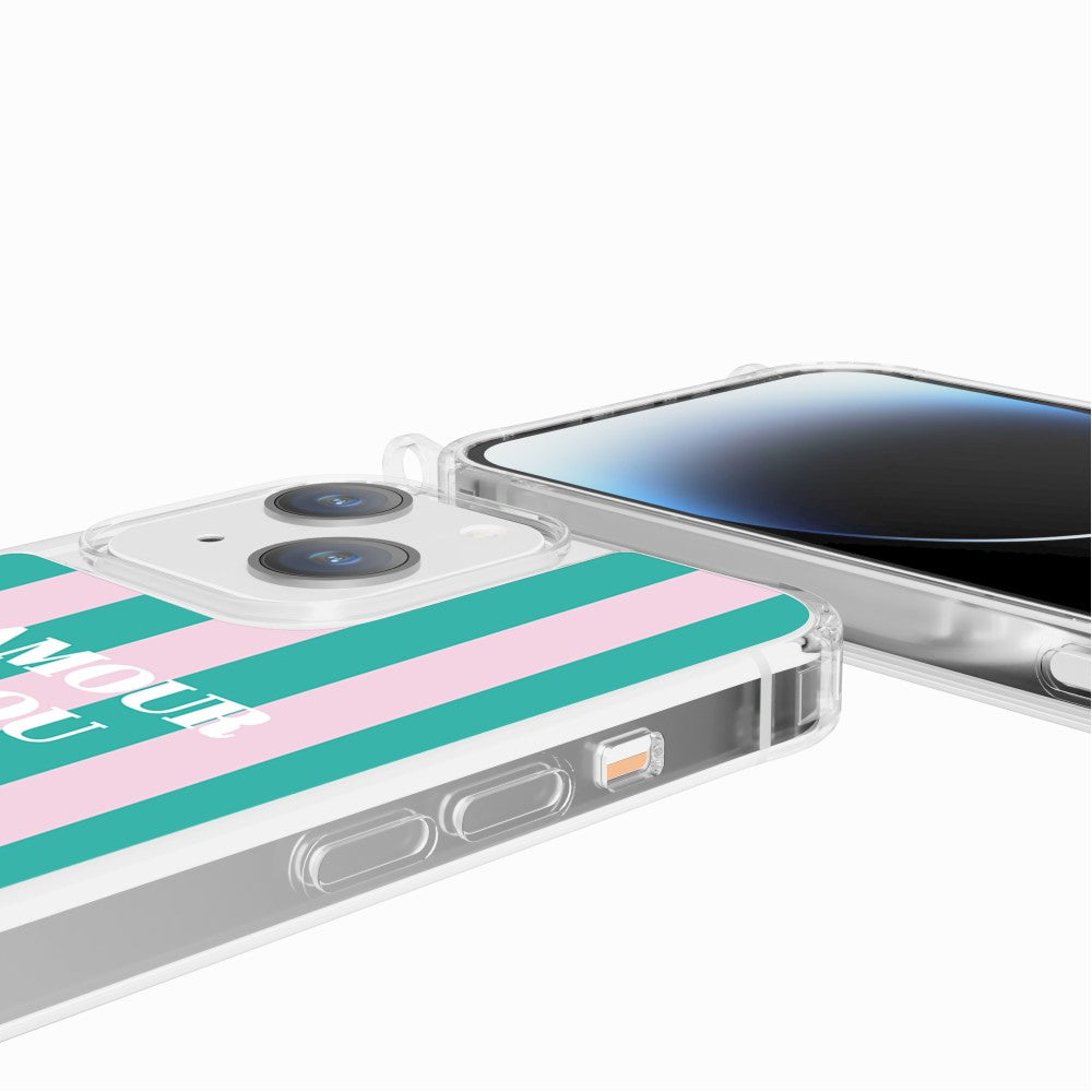 Coque Anneaux Imprimee Amour Fou Rose - 101