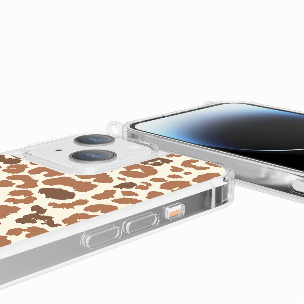 Coque Anneaux Imprimee Leopard Marron - 59