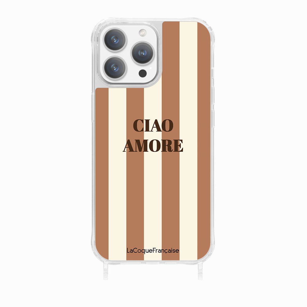 Coque Anneaux Imprimee Ciao Amore Beige