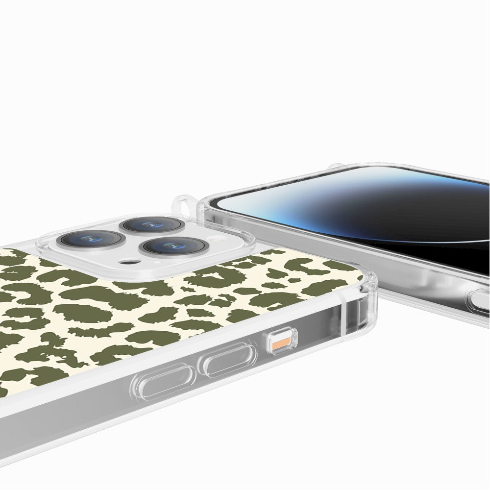 Coque Anneaux Imprimee Leopard Kaki