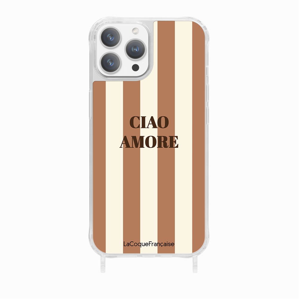 Coque Anneaux Imprimee Ciao Amore Beige