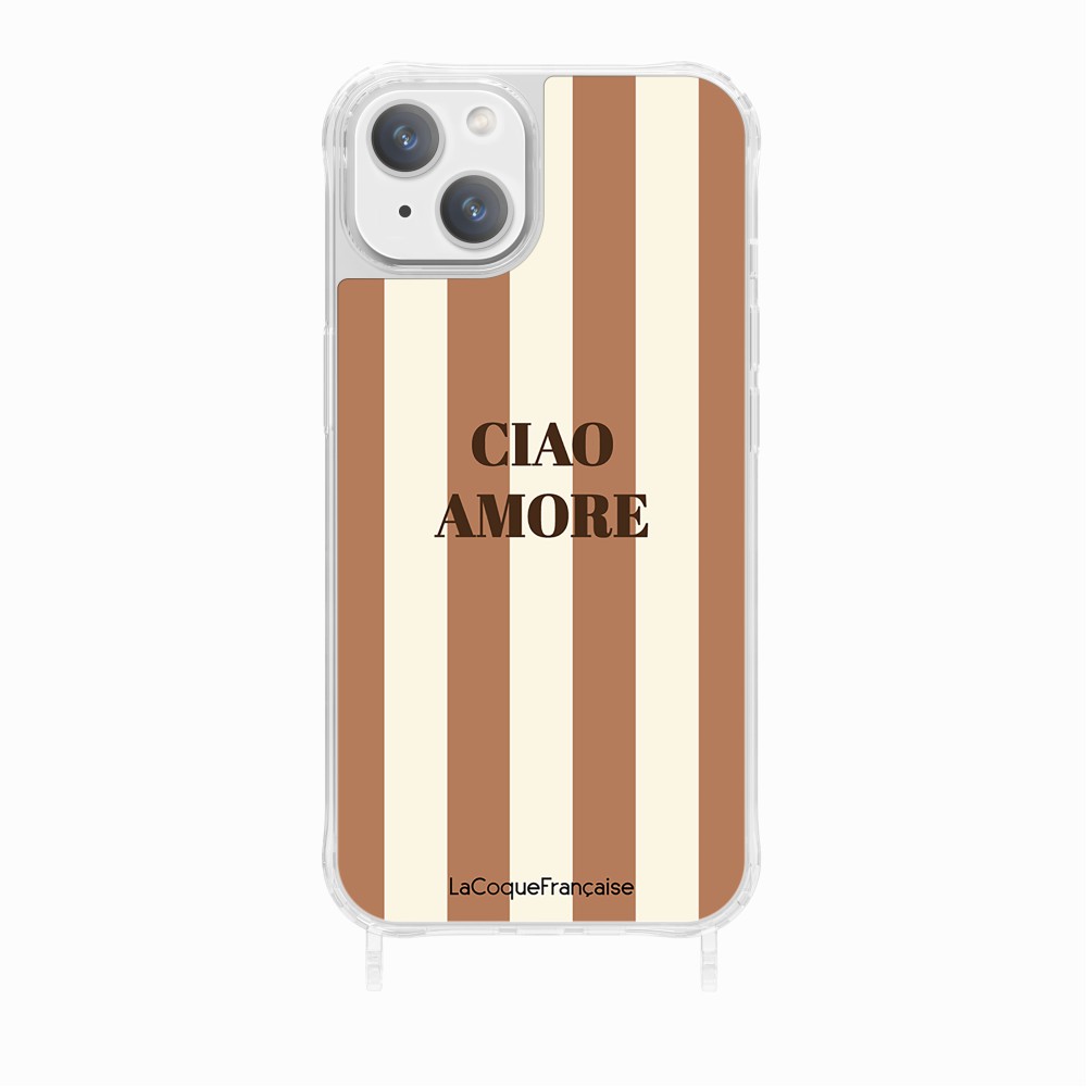 Coque Anneaux Imprimee Ciao Amore Beige