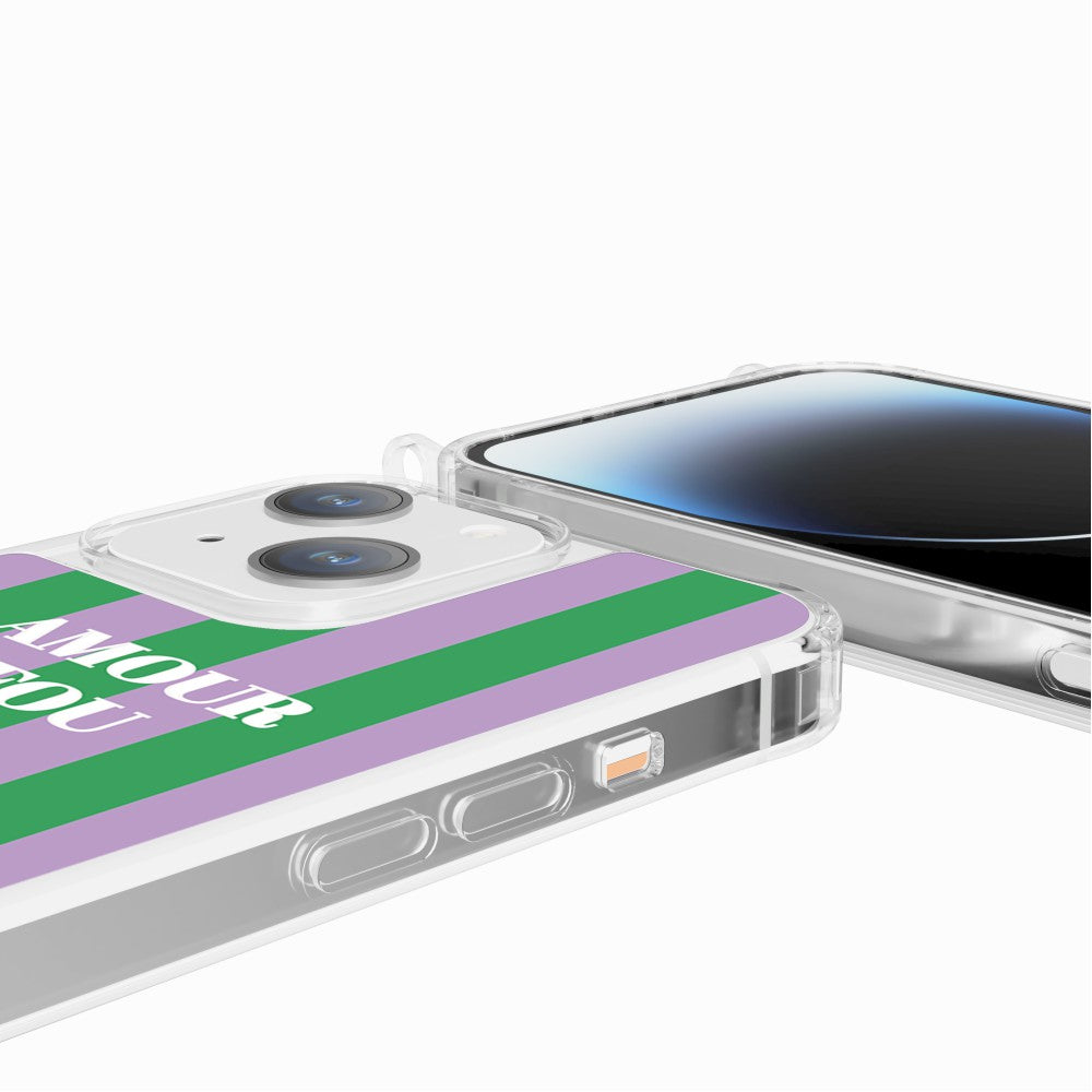 Coque Anneaux Imprimee Amour Fou Violet - 73