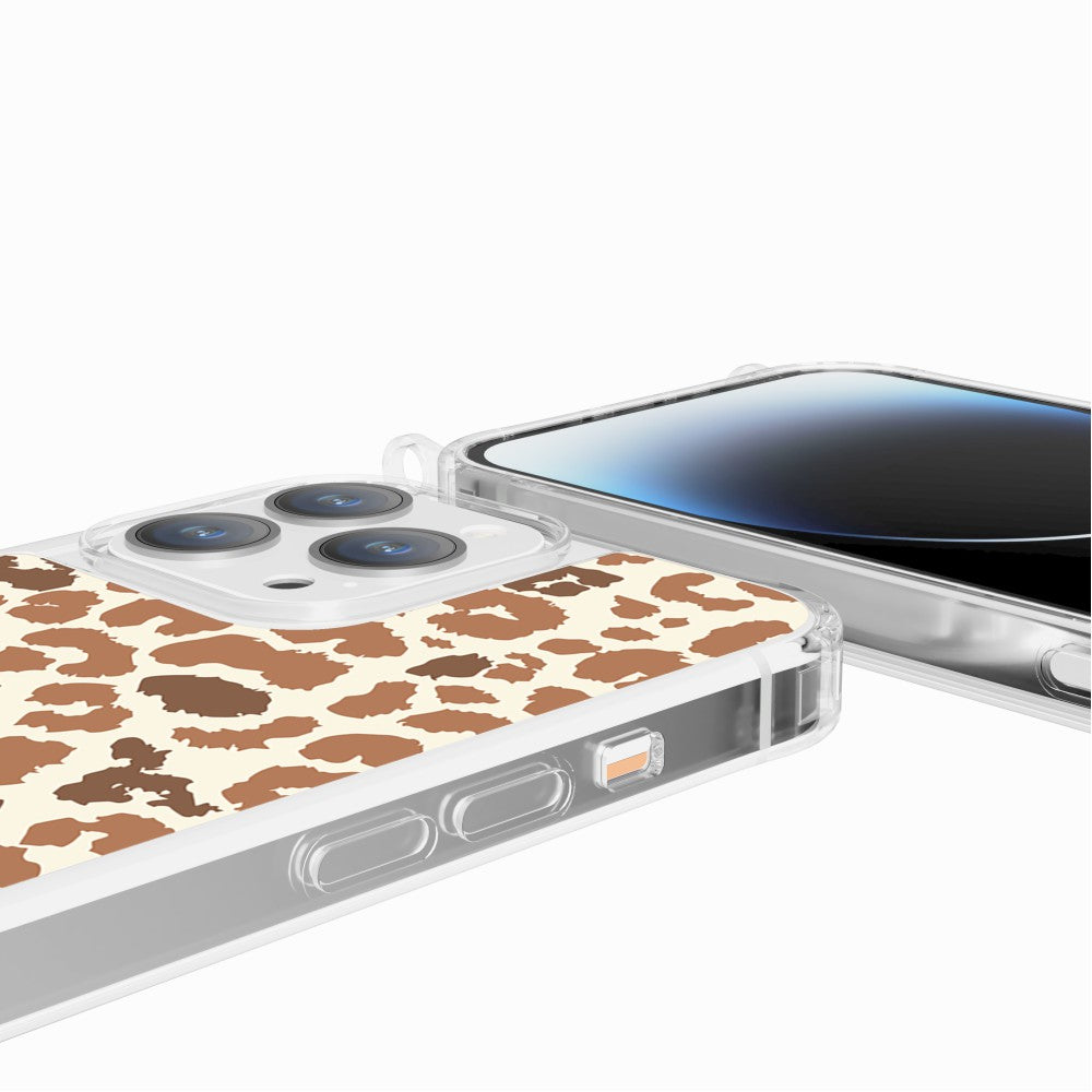 Coque Anneaux Imprimee Leopard Marron - 38