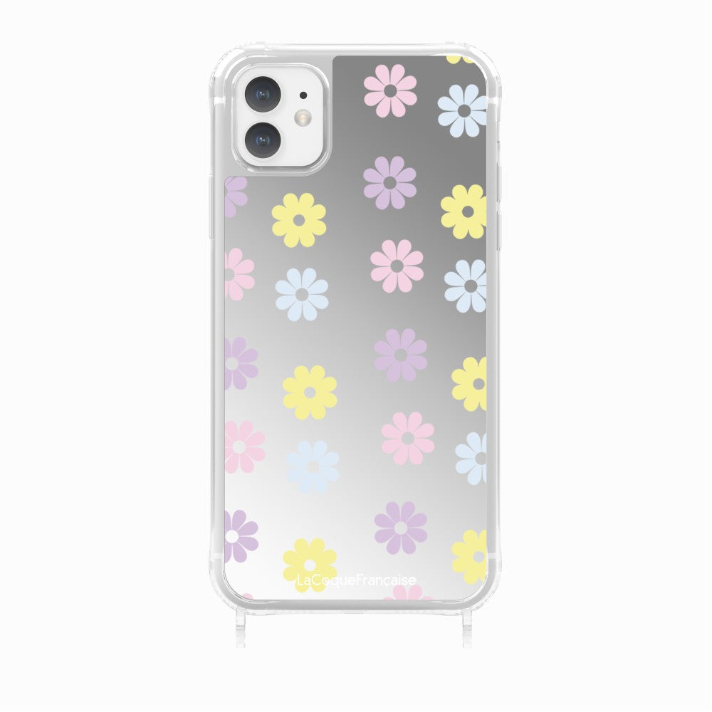 Coque Anneaux Miroir Imprimee Marguerite Pastel