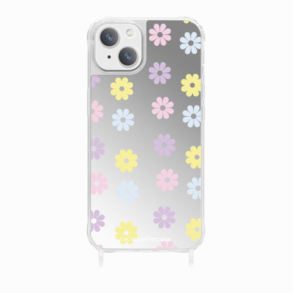 Coque Anneaux Miroir Imprimee Marguerite Pastel