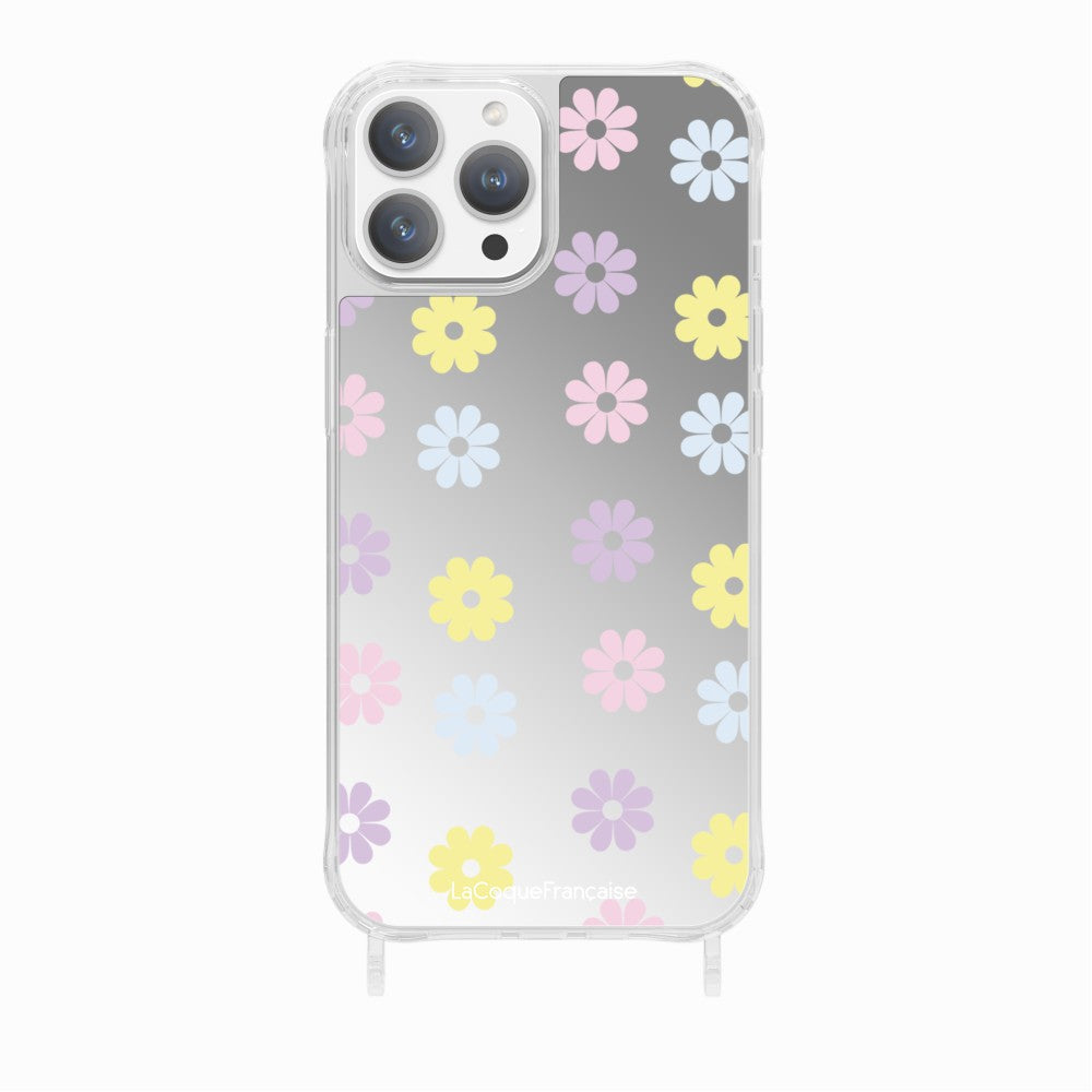 Coque Anneaux Miroir Imprimee Marguerite Pastel