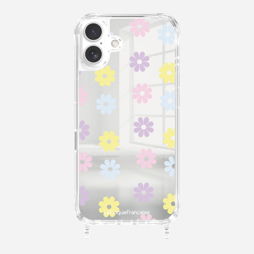 Coque Anneaux Miroir Imprimee Marguerite Pastel