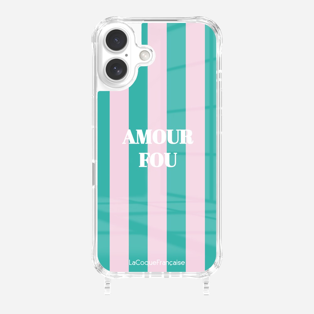 Coque Anneaux Imprimee Amour Fou Rose - 90