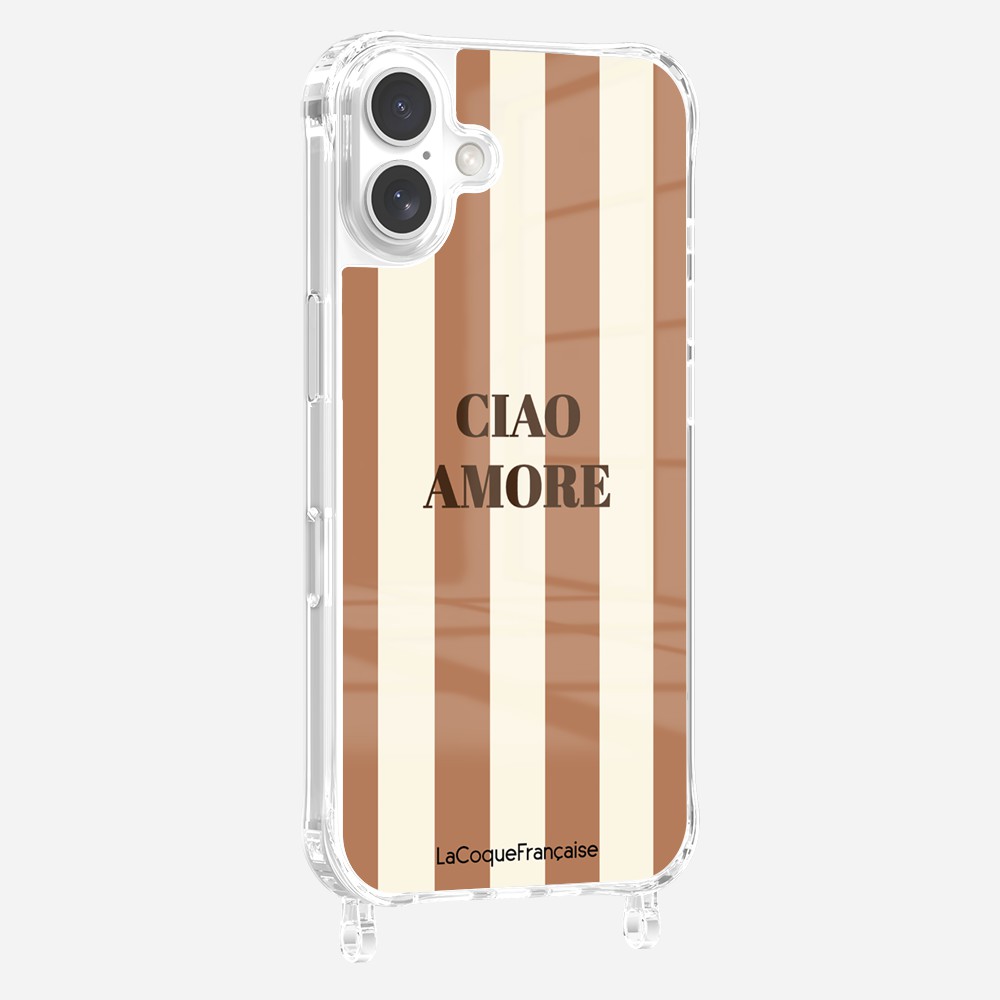 Coque Anneaux Imprimee Ciao Amore Beige