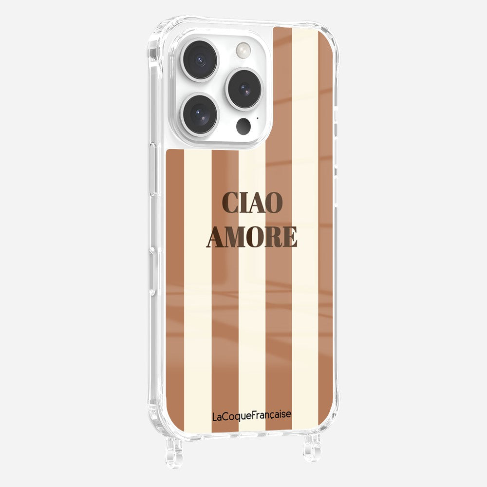 Coque Anneaux Imprimee Ciao Amore Beige