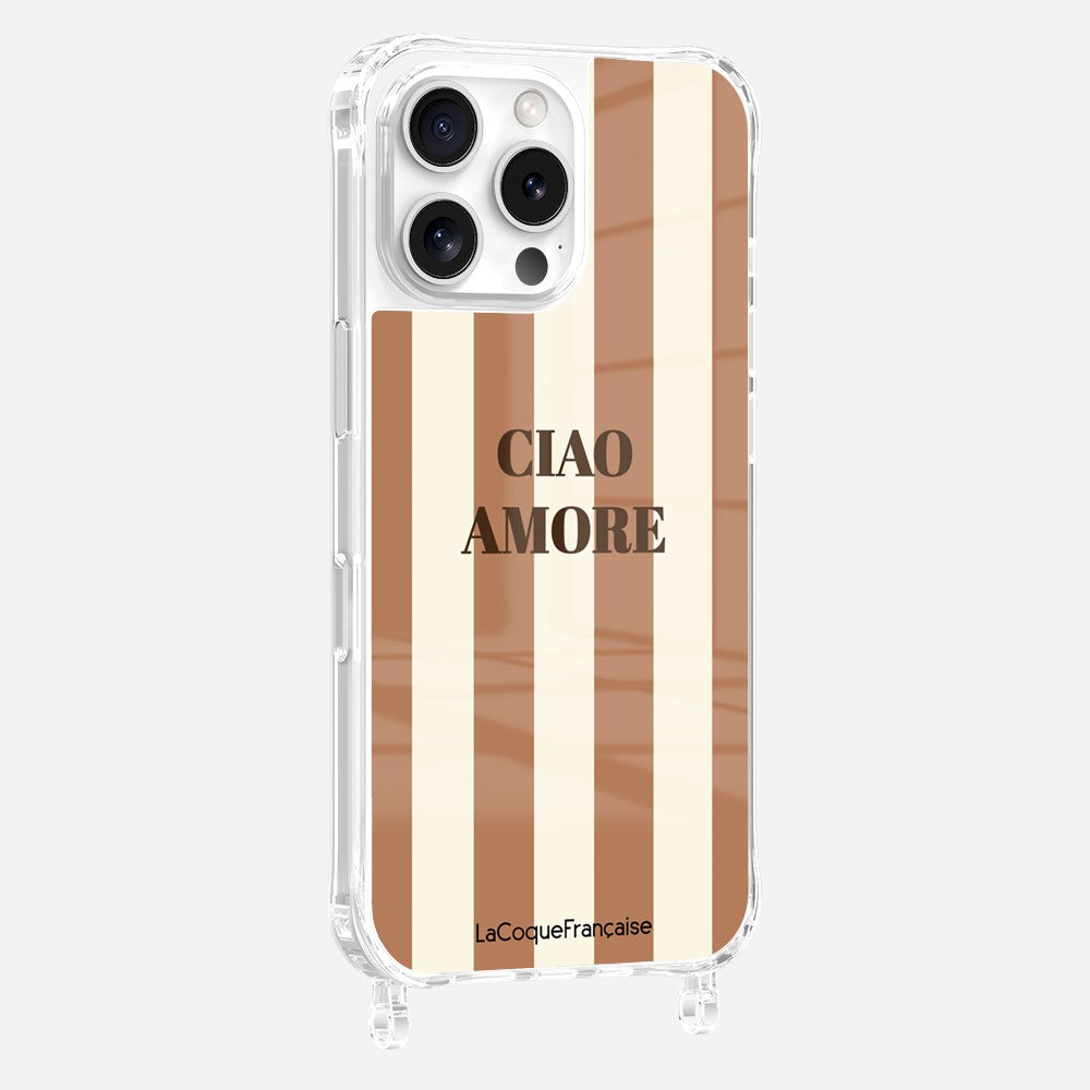 Coque Anneaux Imprimee Ciao Amore Beige