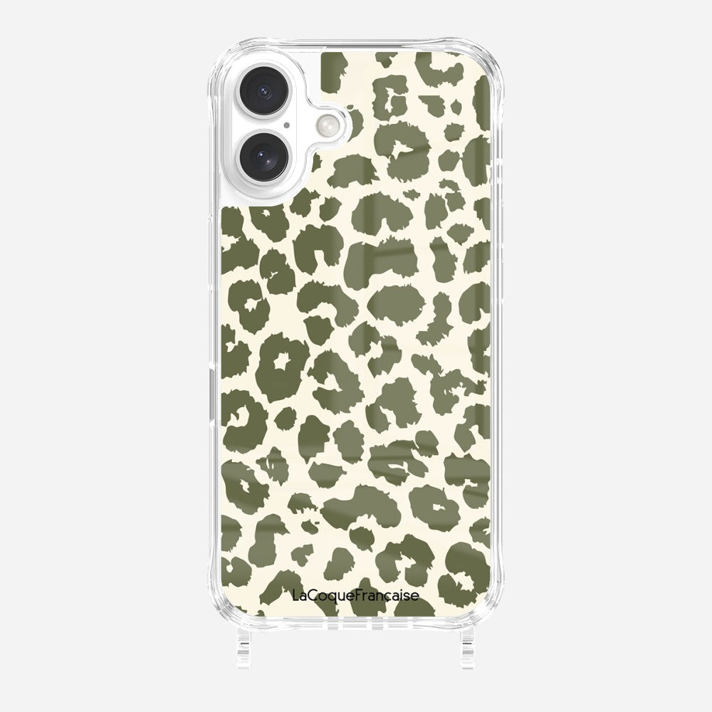 Coque Anneaux Imprimee Leopard Kaki
