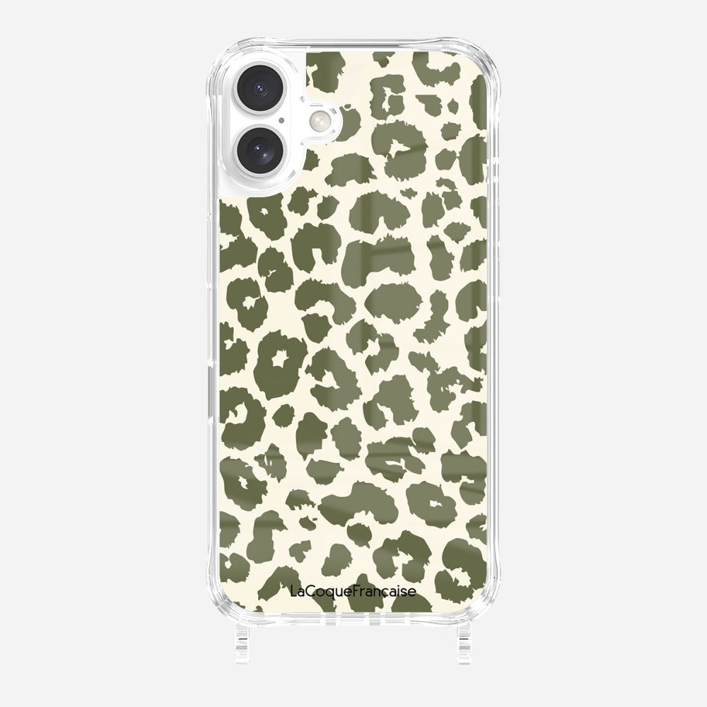 Coque Anneaux Imprimee Leopard Kaki