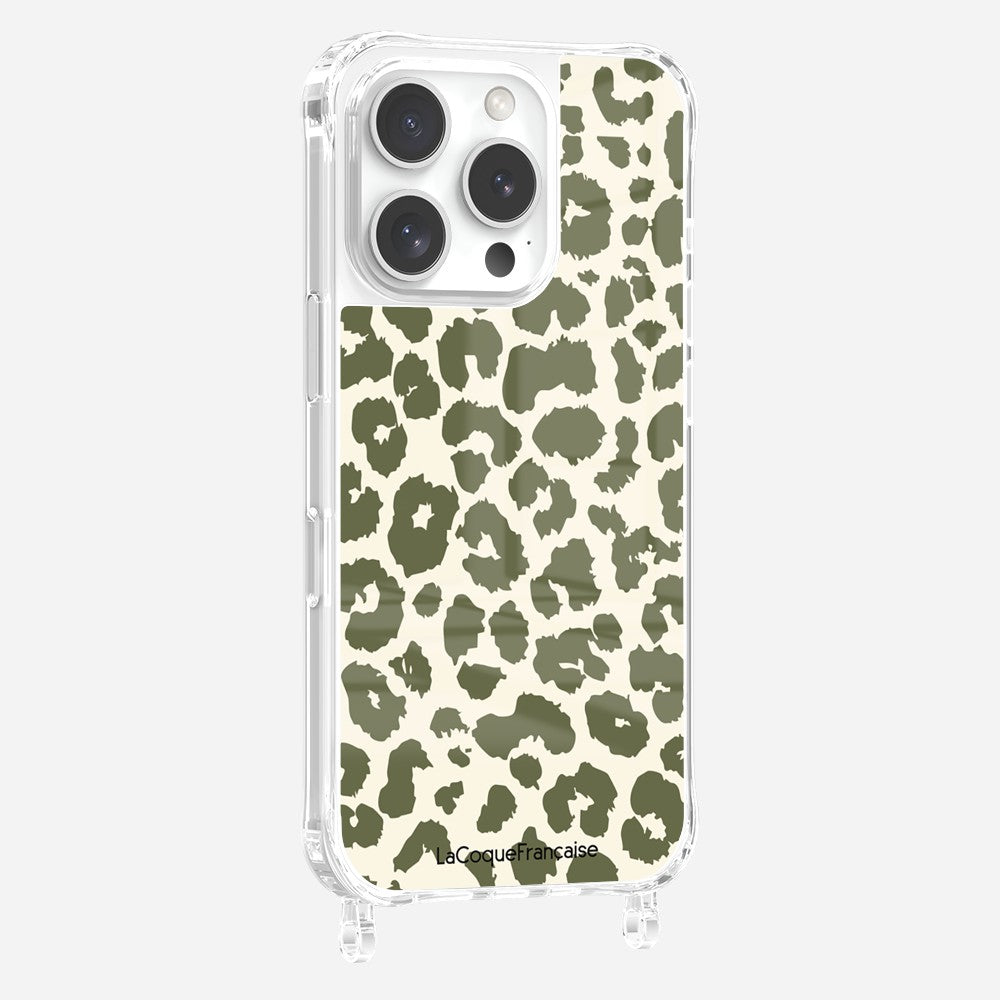 Coque Anneaux Imprimee Leopard Kaki