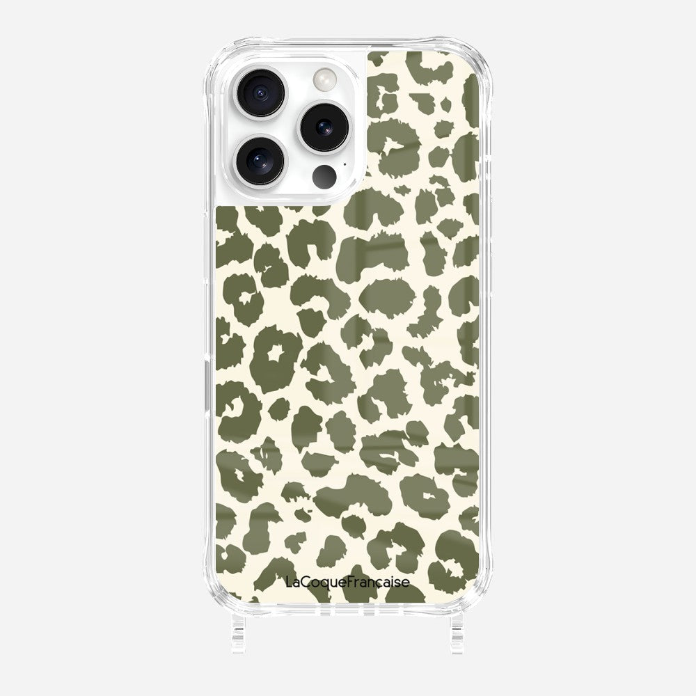 Coque Anneaux Imprimee Leopard Kaki