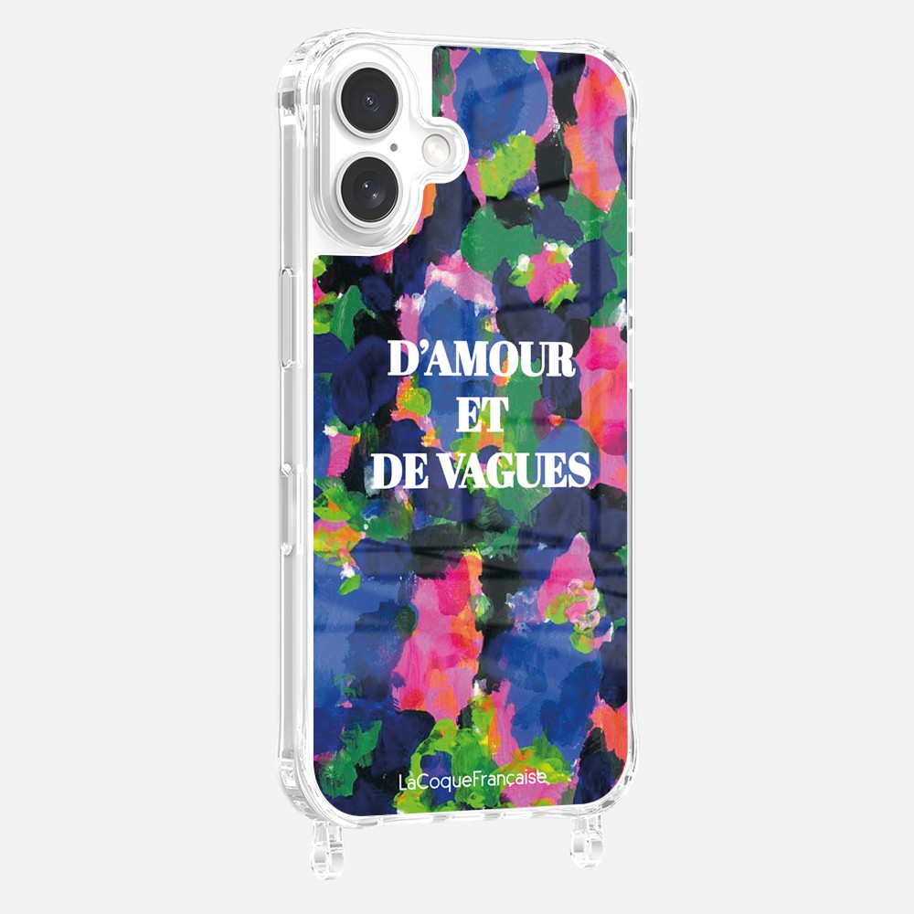 Coque Anneaux Imprimee D'amour Et De Vagues Bleu - 3
