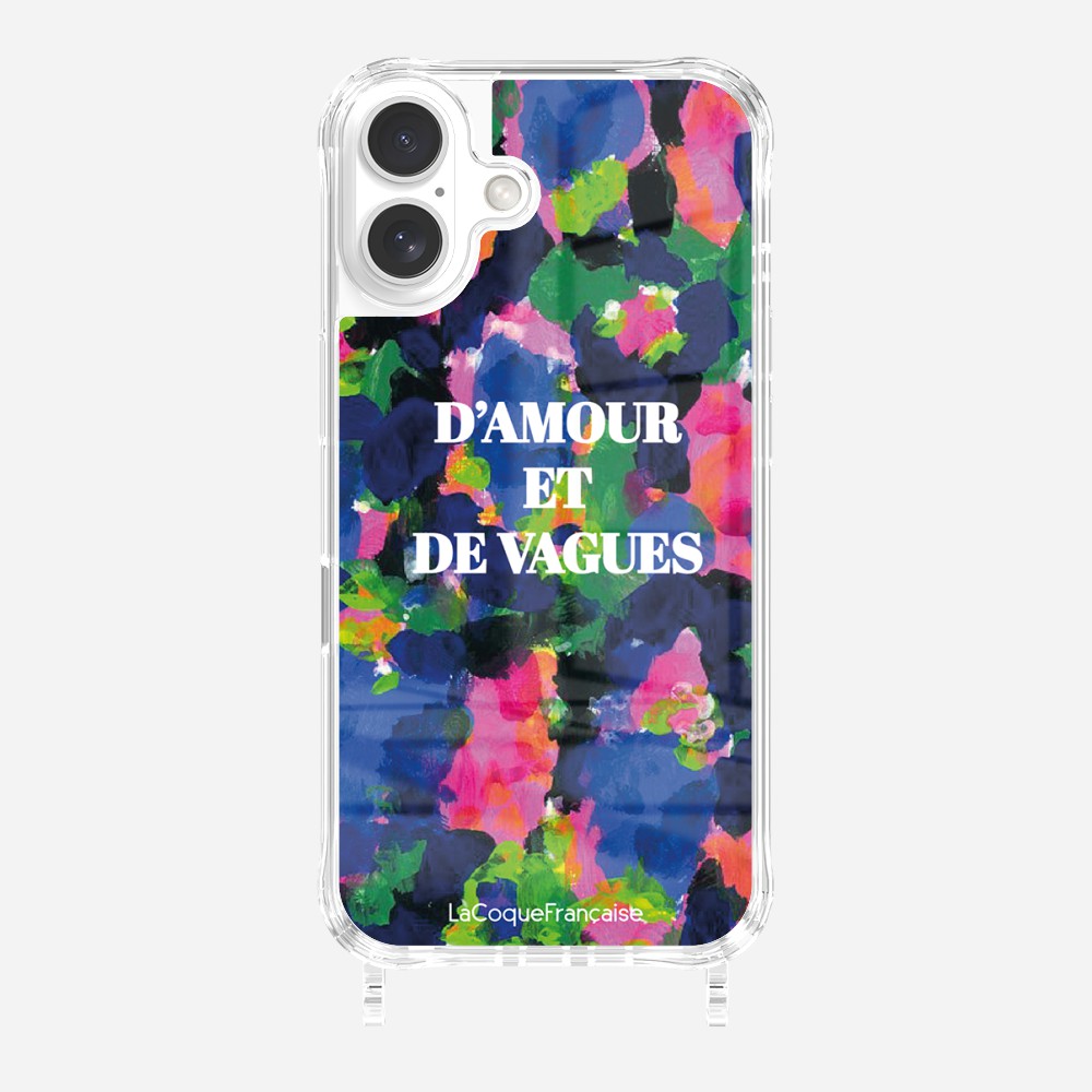 Coque Anneaux Imprimee D'amour Et De Vagues Bleu - 31
