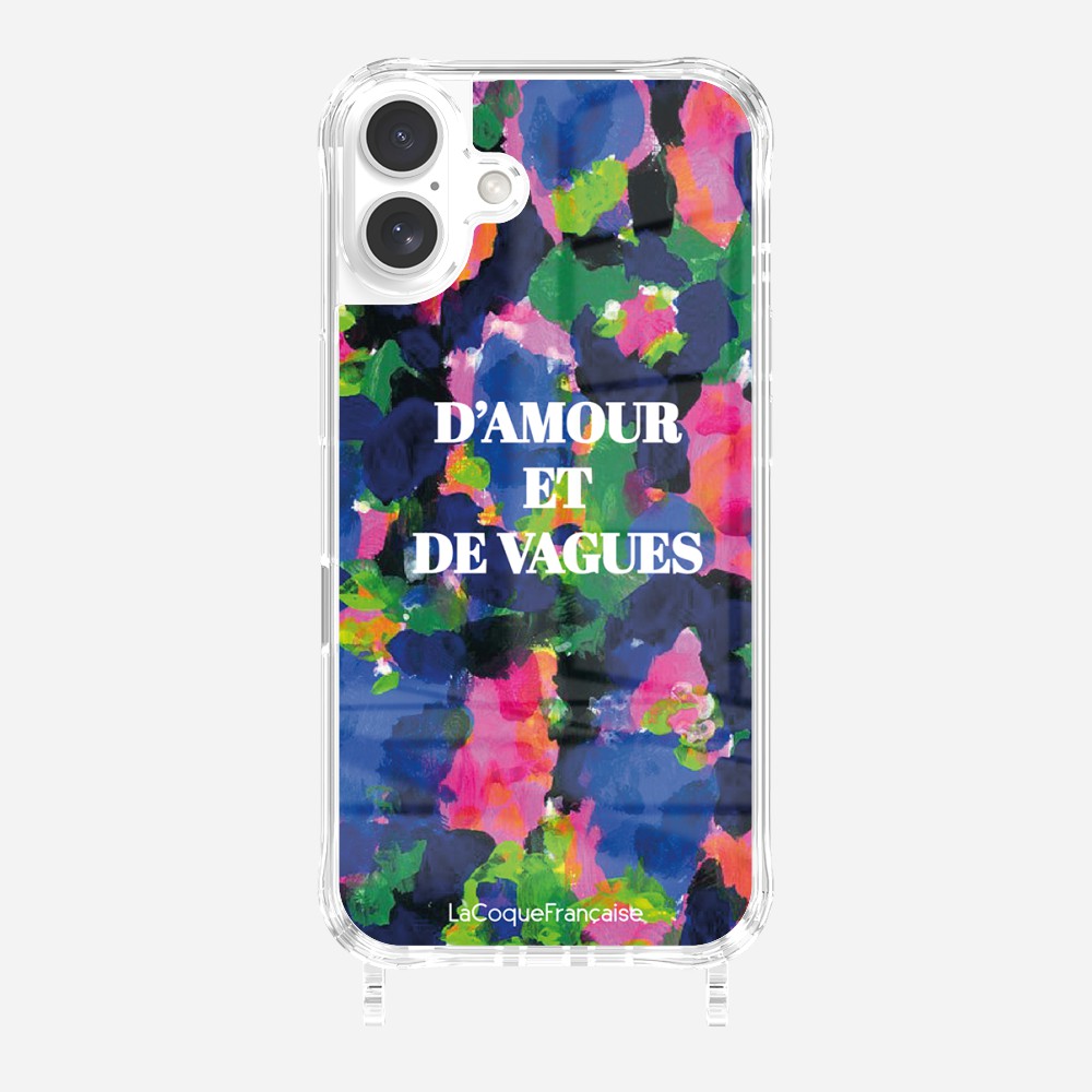 Coque Anneaux Imprimee D'amour Et De Vagues Bleu - 32