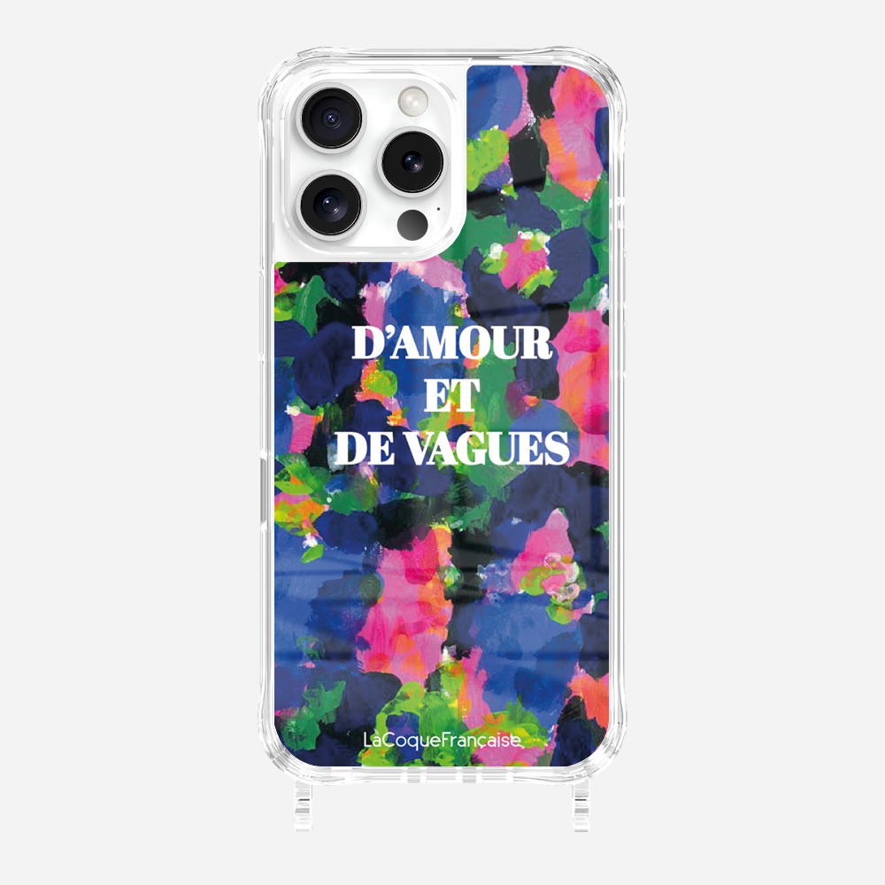 Coque Anneaux Imprimee D'amour Et De Vagues Bleu - 30