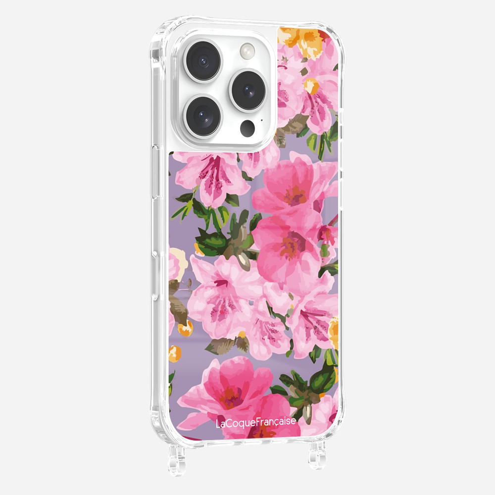 Coque Anneaux Imprimee Fleuri Rose - 3