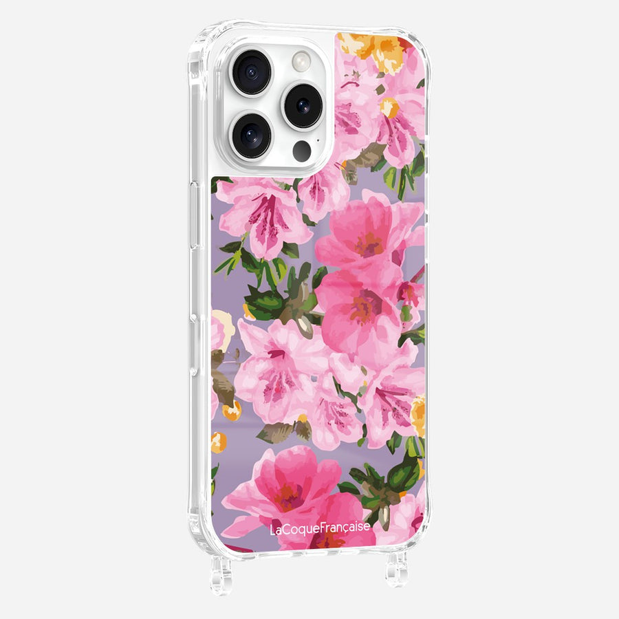 Coque Anneaux Imprimee Fleuri Rose - 4