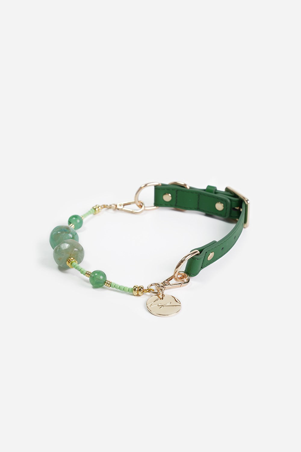 Nalah green dog collar - N1