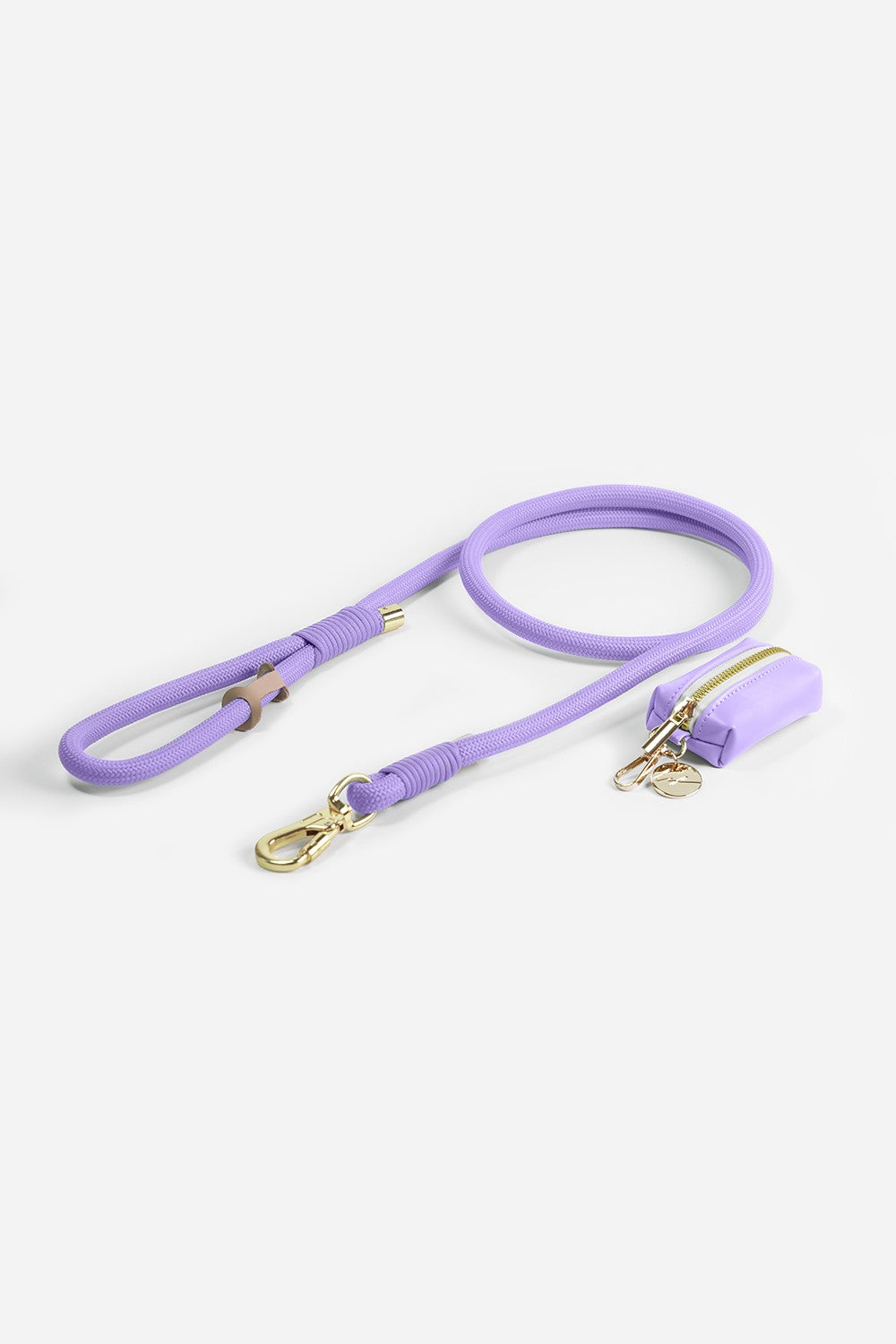 Dog leash 150 cm + bag - purple