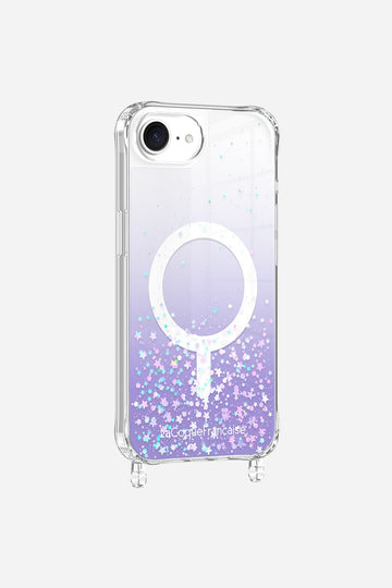 Coque Anneaux Paillettes Magsafe Violet