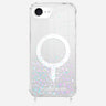 Coque Anneaux Paillettes Magsafe Argent