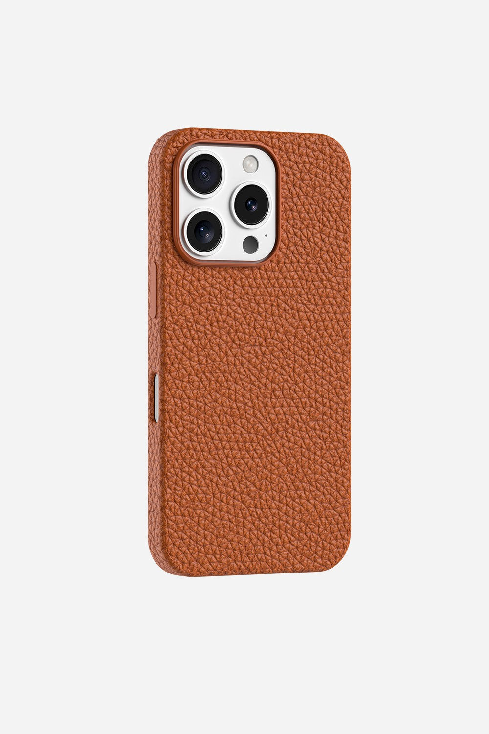 la coque française Coque Cuir Orange iPhone 16 Pro