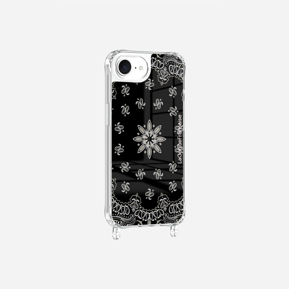 Black Bandana Printed Rings Case