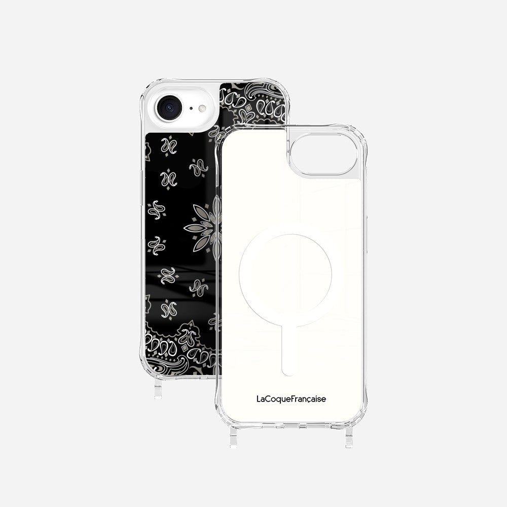 Black Bandana Printed Rings Case