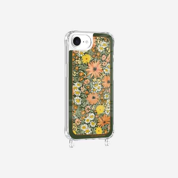 Coque Anneaux Imprimee Foulard Fleurs Oranges