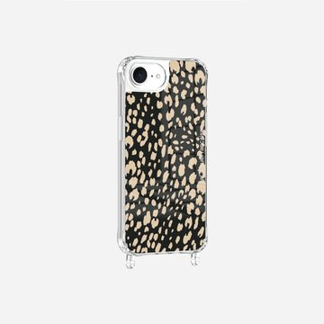 Coque Anneaux Imprimee Leopard Noir Et Beige