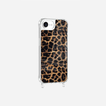 Coque Anneaux Imprimee Leopard Noir Et Brun