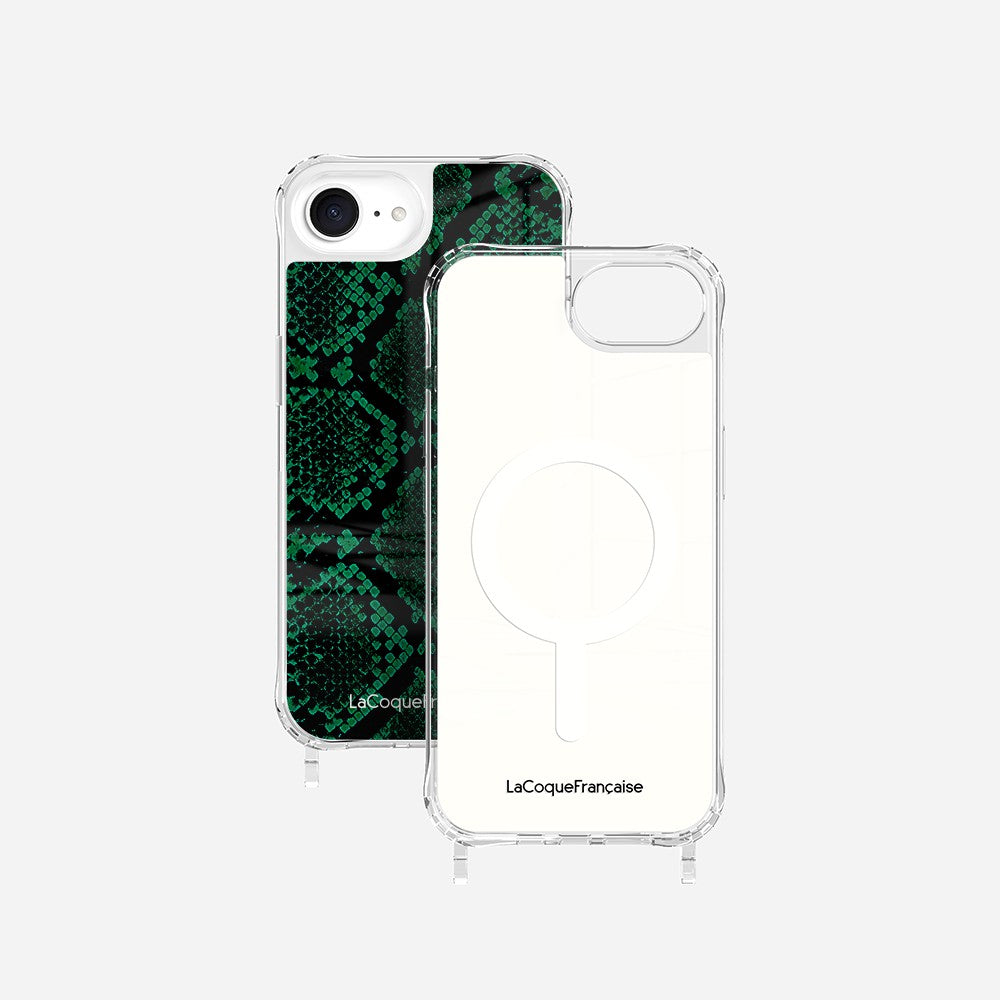 Green Python Printed Rings Case