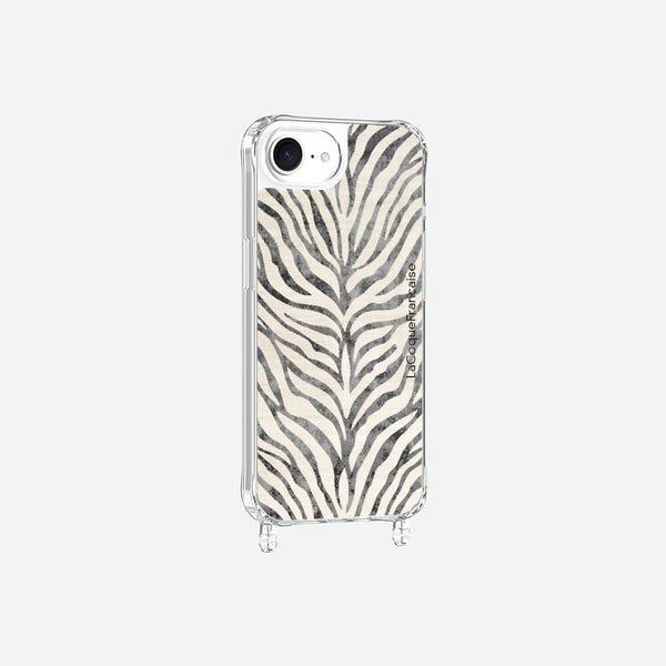 Coque Anneaux Imprimee Zebre Noir
