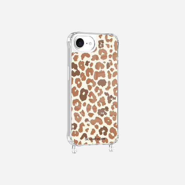 Coque Anneaux Imprimee Leopard Marron