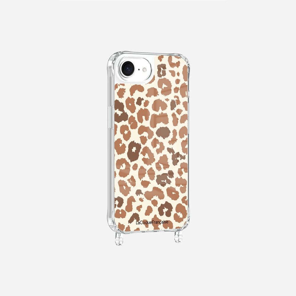 Coque Anneaux Imprimee Leopard Marron