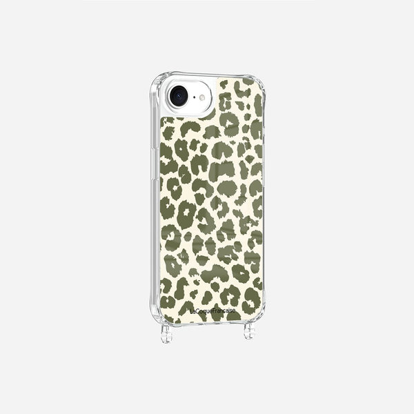 Coque Anneaux Imprimee Leopard Kaki