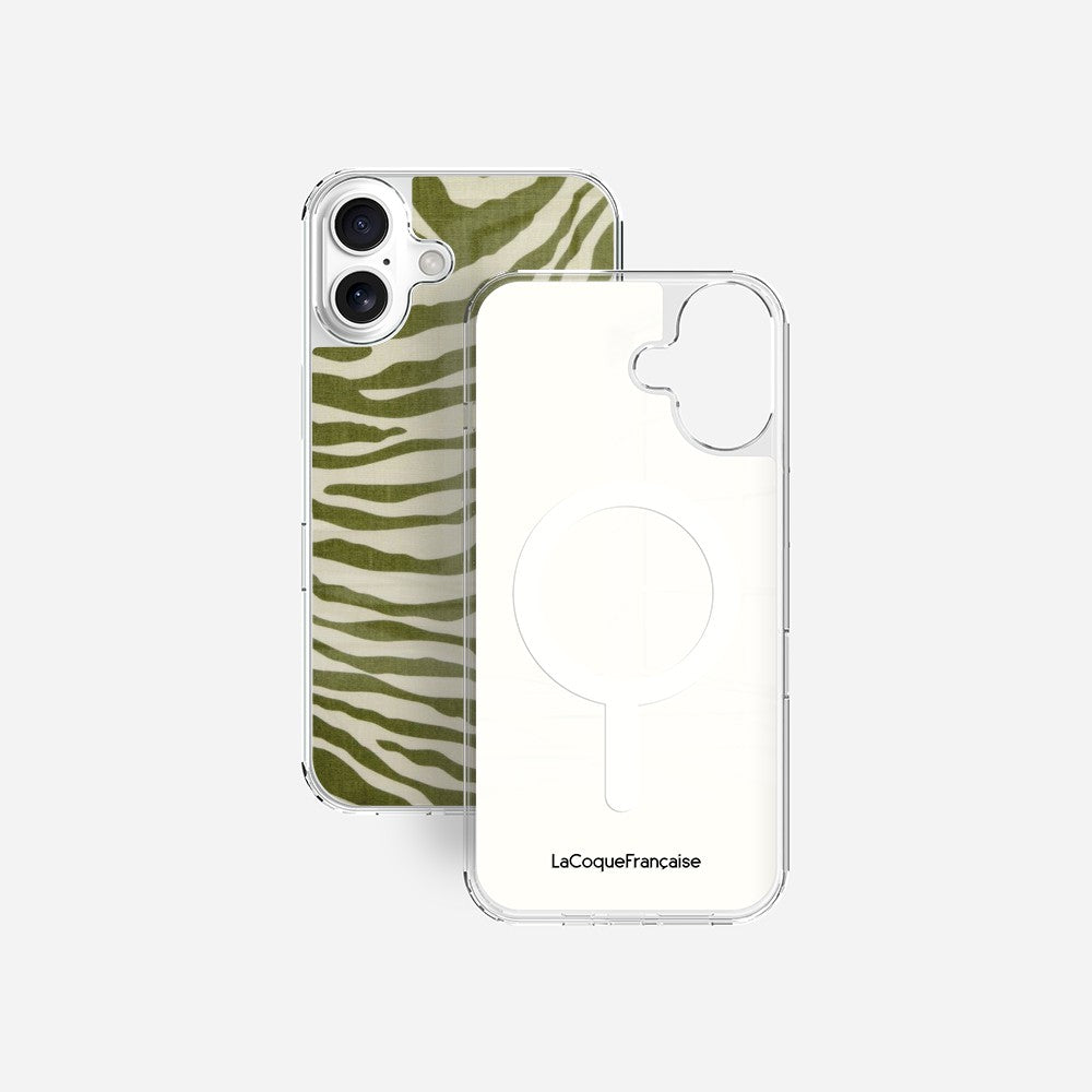 Coque Sans Anneaux Imprimee Zebre Vert