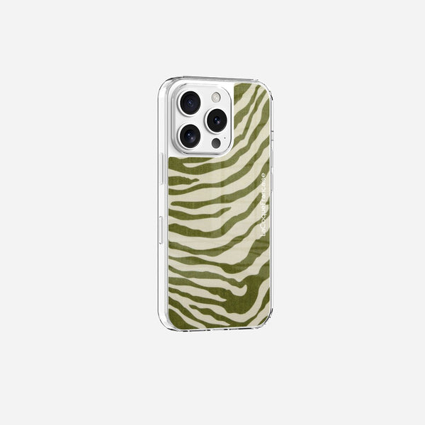 Coque Sans Anneaux Imprimee Zebre Vert