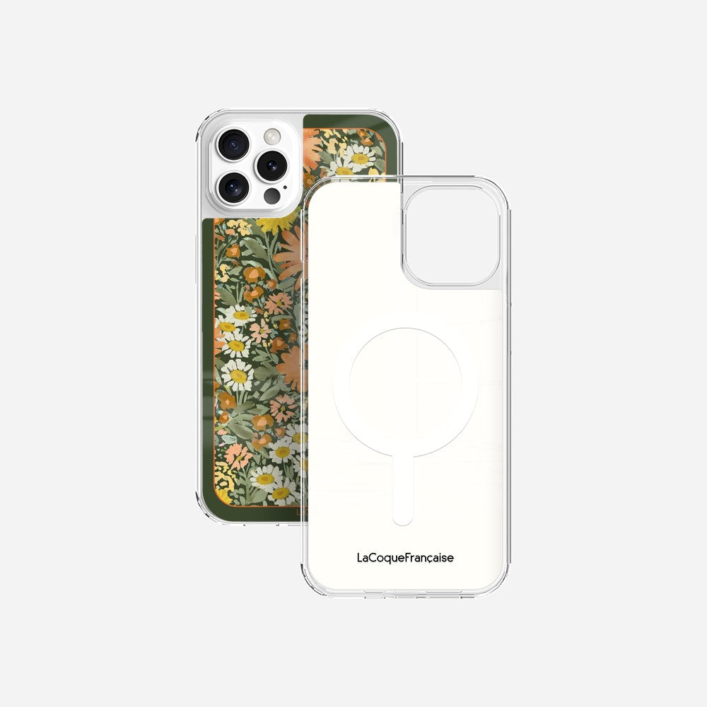 Coque Sans Anneaux Imprimee Foulard Fleurs Oranges