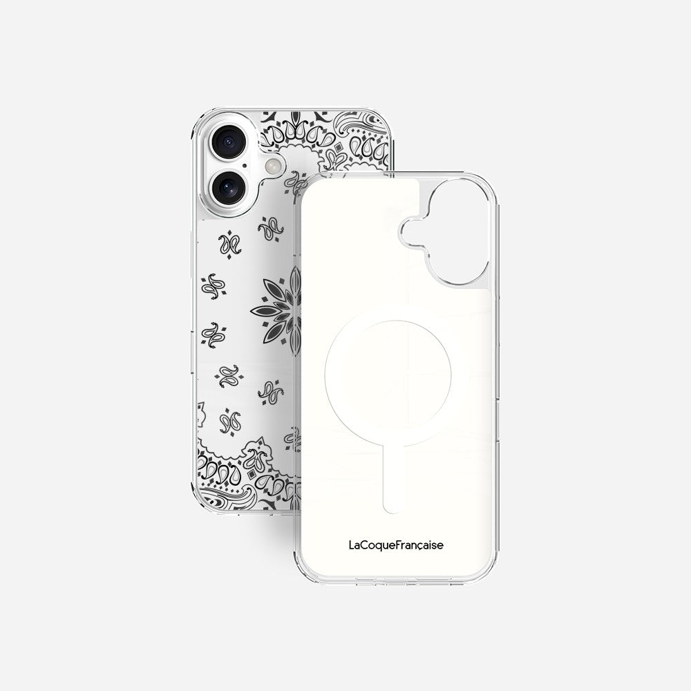 Coque Sans Anneaux Imprimee Bandana Blanc